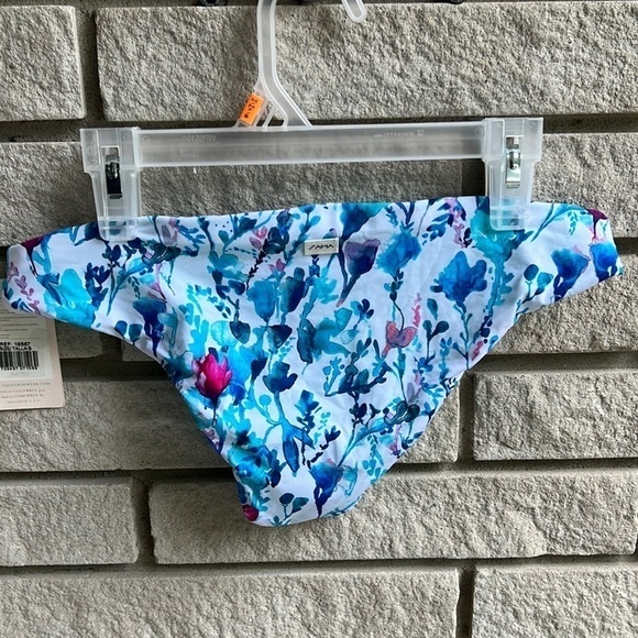 SAHA Rio Reversible Floral/Teal Bikini Bottom Size S - Picture 2 of 12